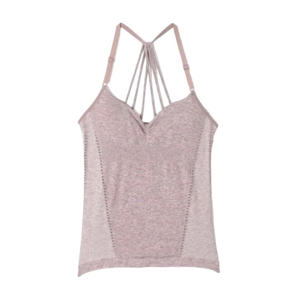 Athleta Allegro Support Tank Seamless Strappy Back Sugarplum Mauve Size Small